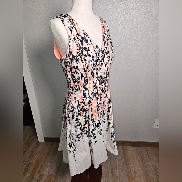 WHBM A-Line Summer Lined Floral Cotton Tank Dress Size 12 - Picture 4 of 11